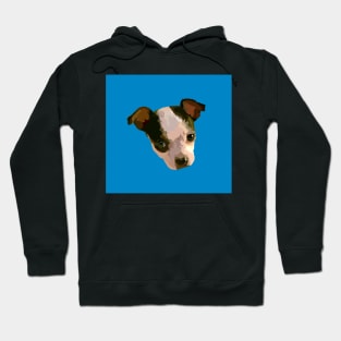 Cute Puppy Face Drawing in Blue Hoodie